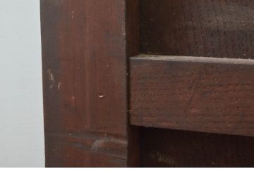 アンティーク建具　欅(ケヤキ)材　堂々とした佇まいが存在感を放つガラス入り格子蔵戸1枚(玄関戸、格子戸、引き戸)(R-079856)