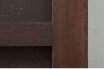 アンティーク建具　欅(ケヤキ)材　堂々とした佇まいが存在感を放つガラス入り格子蔵戸1枚(玄関戸、格子戸、引き戸)(R-079856)
