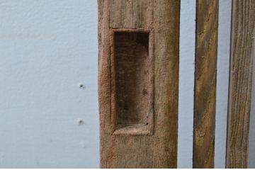 アンティーク建具　細かな桟が魅力的な格子蔵戸1枚(玄関戸、格子戸、引き戸)(R-079857)