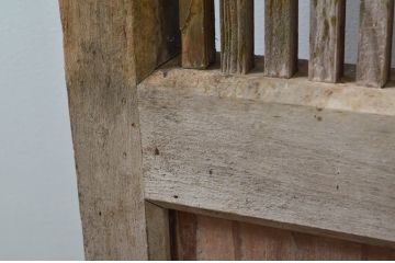 アンティーク建具　細かな桟が魅力的な格子蔵戸1枚(玄関戸、格子戸、引き戸)(R-079857)