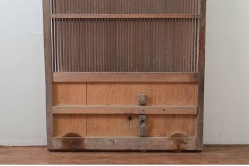 アンティーク建具　細かな桟が魅力的な格子蔵戸1枚(玄関戸、格子戸、引き戸)(R-079857)