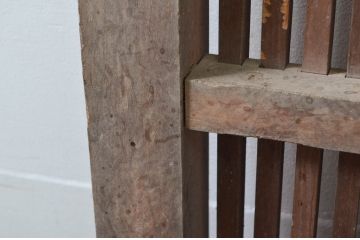 アンティーク建具　細かな桟が魅力的な格子蔵戸1枚(玄関戸、格子戸、引き戸)(R-079857)