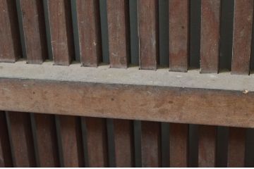 アンティーク建具　細かな桟が魅力的な格子蔵戸1枚(玄関戸、格子戸、引き戸)(R-079857)