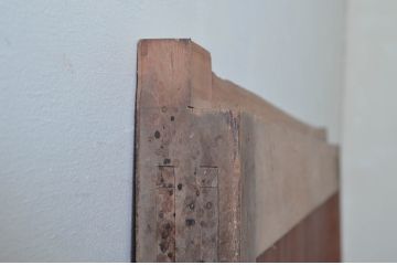 アンティーク建具　細かな桟が魅力的な格子蔵戸1枚(玄関戸、格子戸、引き戸)(R-079857)