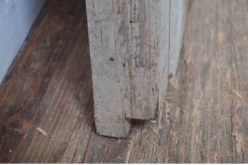 アンティーク建具　細かな桟が魅力的な格子蔵戸1枚(玄関戸、格子戸、引き戸)(R-079857)