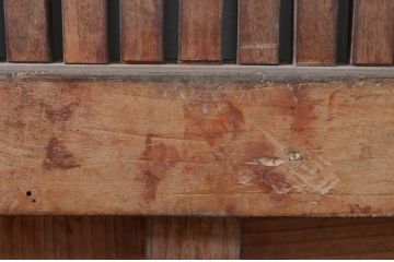 アンティーク建具　北陸産　総欅(ケヤキ)材　金具が立派な格子蔵戸1枚(格子戸、引き戸、玄関戸)(R-079858)