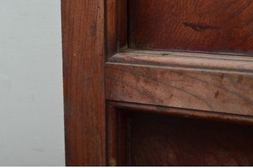 アンティーク建具　総欅(ケヤキ)材　時代の流れを感じさせる升目(マス目)格子蔵戸1枚(きつね格子、狐格子、引き戸、玄関戸、格子戸)(R-079859)