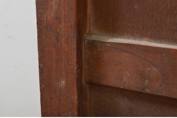 アンティーク建具　総欅(ケヤキ)材　時代の流れを感じさせる升目(マス目)格子蔵戸1枚(きつね格子、狐格子、引き戸、玄関戸、格子戸)(R-079859)
