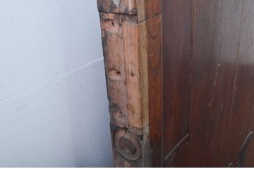 アンティーク建具　欅(ケヤキ)材・檜(ヒノキ)材　時を経た風合いが楽しめる蔵戸1枚(引き戸、玄関戸)(R-079860)