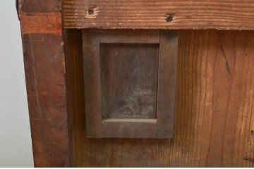 アンティーク建具　欅(ケヤキ)材・檜(ヒノキ)材　時を経た風合いが楽しめる蔵戸1枚(引き戸、玄関戸)(R-079860)