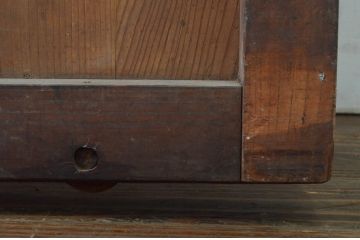 アンティーク建具　欅(ケヤキ)材・檜(ヒノキ)材　時を経た風合いが楽しめる蔵戸1枚(引き戸、玄関戸)(R-079860)