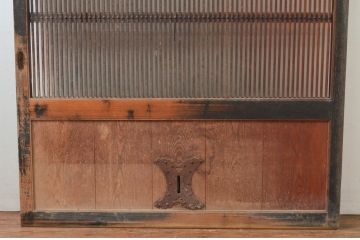 アンティーク建具　大振り!!　和の空間を高める格子蔵戸1枚(格子戸、引き戸、玄関戸)(R-079863)
