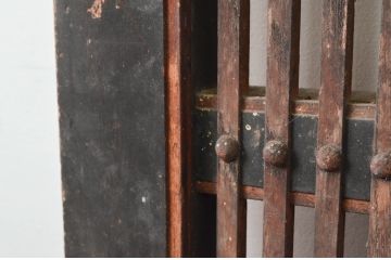 アンティーク建具　大振り!!　和の空間を高める格子蔵戸1枚(格子戸、引き戸、玄関戸)(R-079863)