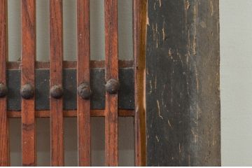 アンティーク建具　大振り!!　和の空間を高める格子蔵戸1枚(格子戸、引き戸、玄関戸)(R-079863)