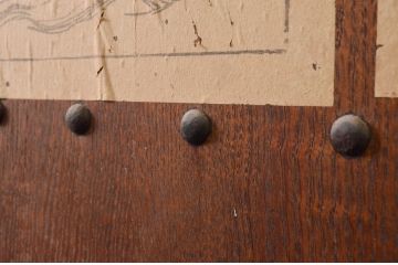 アンティーク建具　大振り!!　栗材・檜(ヒノキ)材　堂々とした佇まいが存在感を放つ蔵戸1枚(引き戸、玄関戸)(R-079864)