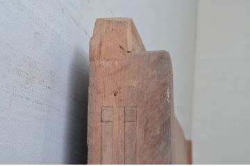 アンティーク建具　大振り!!　栗材・檜(ヒノキ)材　堂々とした佇まいが存在感を放つ蔵戸1枚(引き戸、玄関戸)(R-079864)