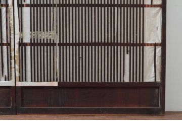 アンティーク建具　ペイント仕上げ限定　和の空間を高める幅広格子戸2枚セット(引き戸、障子戸)(R-079867)