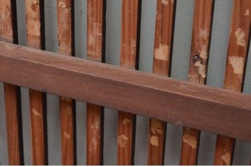 アンティーク建具　ペイント仕上げ限定　和の空間を高める幅広格子戸2枚セット(引き戸、障子戸)(R-079867)