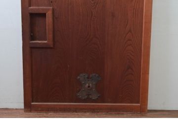 アンティーク建具　美しい総欅(ケヤキ)材の蔵戸1枚(引き戸、玄関戸)(R-079868)