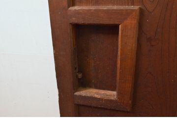 アンティーク建具　美しい総欅(ケヤキ)材の蔵戸1枚(引き戸、玄関戸)(R-079868)