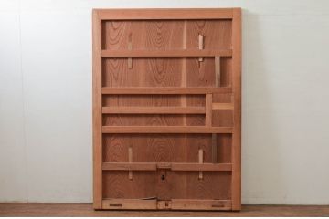 アンティーク建具　美しい総欅(ケヤキ)材の蔵戸1枚(引き戸、玄関戸)(R-079868)