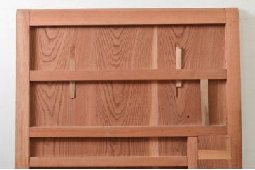 アンティーク建具　美しい総欅(ケヤキ)材の蔵戸1枚(引き戸、玄関戸)(R-079868)