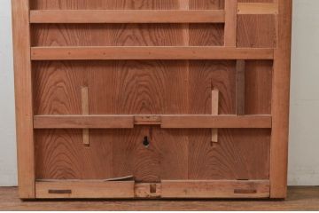 アンティーク建具　美しい総欅(ケヤキ)材の蔵戸1枚(引き戸、玄関戸)(R-079868)