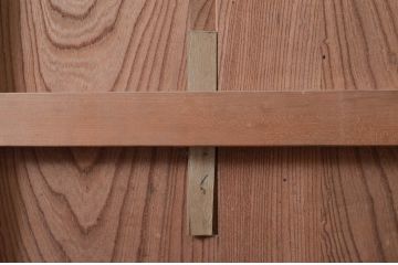 アンティーク建具　美しい総欅(ケヤキ)材の蔵戸1枚(引き戸、玄関戸)(R-079868)