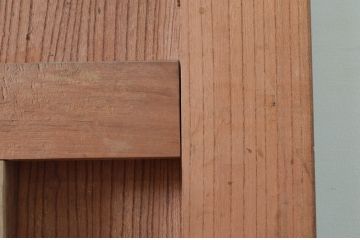 アンティーク建具　美しい総欅(ケヤキ)材の蔵戸1枚(引き戸、玄関戸)(R-079868)
