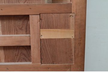 アンティーク建具　美しい総欅(ケヤキ)材の蔵戸1枚(引き戸、玄関戸)(R-079868)