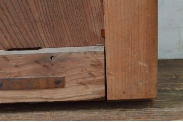 アンティーク建具　美しい総欅(ケヤキ)材の蔵戸1枚(引き戸、玄関戸)(R-079868)