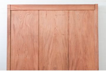 アンティーク建具　欅(ケヤキ)材　味わい深い木の風合いが魅力的な蔵戸1枚(引き戸、玄関戸)(R-079870)