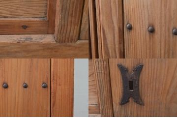 アンティーク建具　和の風情を醸し出すくぐり戸(蔵戸、玄関戸、格子戸、引き戸)(R-079871)