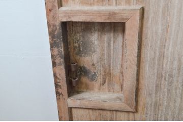 アンティーク建具　珍しい桐材の蔵戸1枚(玄関戸、引き戸)(R-079872)