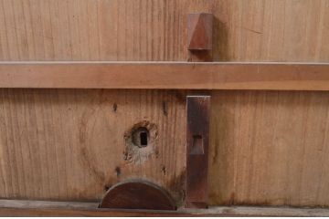 アンティーク建具　珍しい桐材の蔵戸1枚(玄関戸、引き戸)(R-079872)