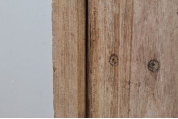 アンティーク建具　堂々とした佇まいが存在感を放つ格子蔵戸1枚(格子戸、引き戸、玄関戸)(R-079873)