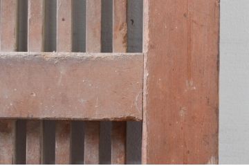 アンティーク建具　堂々とした佇まいが存在感を放つ格子蔵戸1枚(格子戸、引き戸、玄関戸)(R-079873)