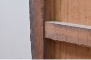 アンティーク建具　堂々とした佇まいが存在感を放つ格子蔵戸1枚(格子戸、引き戸、玄関戸)(R-079873)