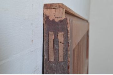 アンティーク建具　堂々とした佇まいが存在感を放つ格子蔵戸1枚(格子戸、引き戸、玄関戸)(R-079873)