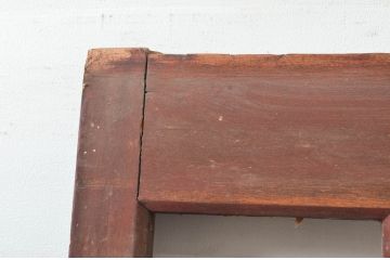 アンティーク建具　和の貫禄を漂わせる升目(マス目)格子蔵戸1枚(きつね格子、狐格子、引き戸、玄関戸、格子戸)(R-079874)