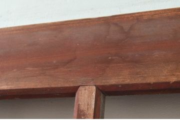 アンティーク建具　和の貫禄を漂わせる升目(マス目)格子蔵戸1枚(きつね格子、狐格子、引き戸、玄関戸、格子戸)(R-079874)