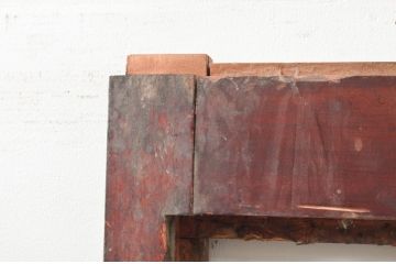 アンティーク建具　和の貫禄を漂わせる升目(マス目)格子蔵戸1枚(きつね格子、狐格子、引き戸、玄関戸、格子戸)(R-079874)
