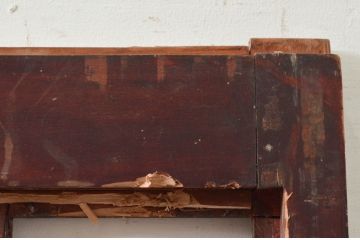 アンティーク建具　和の貫禄を漂わせる升目(マス目)格子蔵戸1枚(きつね格子、狐格子、引き戸、玄関戸、格子戸)(R-079874)