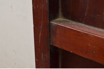 アンティーク建具　和の貫禄を漂わせる升目(マス目)格子蔵戸1枚(きつね格子、狐格子、引き戸、玄関戸、格子戸)(R-079874)