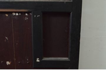 アンティーク建具　2トーンカラーが良いね　時代の流れを感じさせる格子蔵戸1枚(引き戸、玄関戸、格子戸)(R-079875)