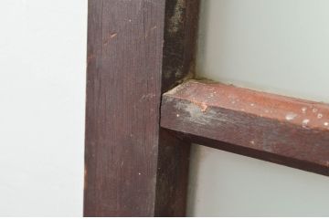 アンティーク建具　落ち着いた和の雰囲気におすすめなガラス入り升目(マス目)格子蔵戸1枚(きつね格子、狐格子、玄関戸、格子戸、ガラス戸、引き戸)(R-079876)