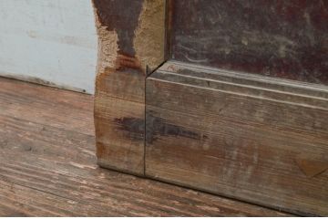アンティーク建具　欅(ケヤキ)材　時を経た風合いが楽しめる蔵戸1枚(引き戸、玄関戸)(R-079877)
