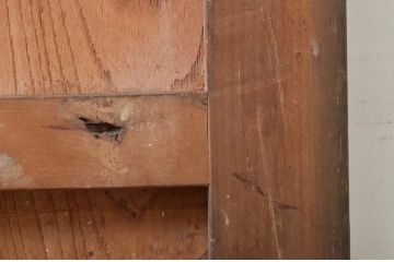 アンティーク建具　欅(ケヤキ)材　時を経た風合いが楽しめる蔵戸1枚(引き戸、玄関戸)(R-079877)
