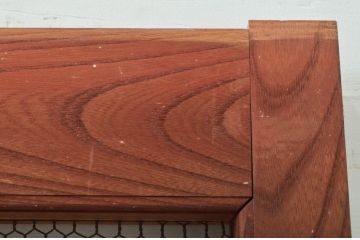 アンティーク建具　総欅(ケヤキ)材　味わい深い風合いが魅力の升目(マス目)格子蔵戸1枚(きつね格子、狐格子、引き戸、玄関戸)(R-079882)