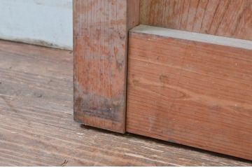 アンティーク建具　総欅(ケヤキ)材　味わい深い木の風合いが魅力的な蔵戸1枚(引き戸、玄関戸)(R-079883)